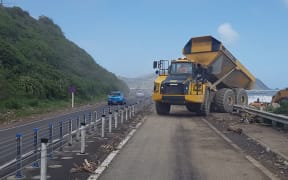 Repairs on State Highway 1 between Pukerua Bay and Paekakariki on the Kapiti Coast.