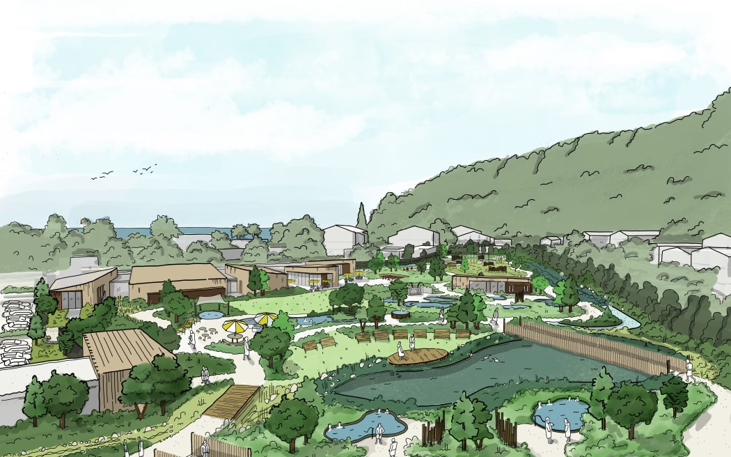 Waiwera Thermal Springs concept sketch.