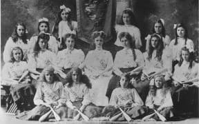 The "Senior Club Swinging Team" of Surrey Hills Convent, Grey Lynn, Auckland.
