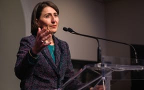 New South Wales Premier Gladys Berejiklian speaks after a State Library tour by the visiting Netherlands Prime Minister Mark Rutte in Sydney on October 9, 2019.