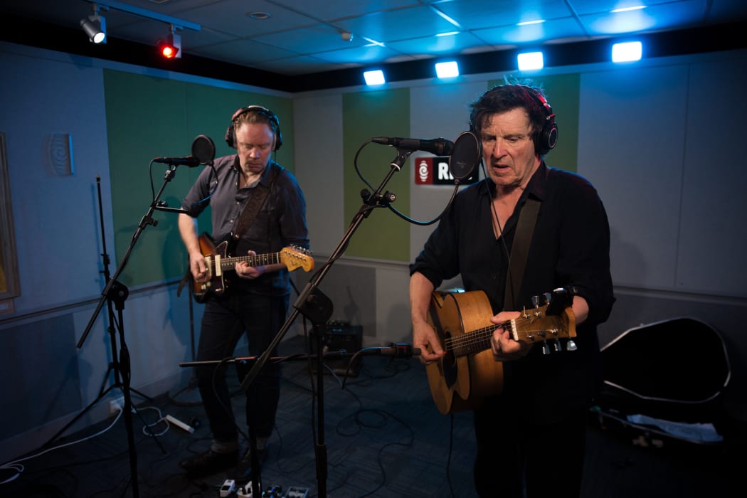 Delaney Davidson and Barry Saunders performing 'Word Gets Around' from their album of the same name for First Song today.