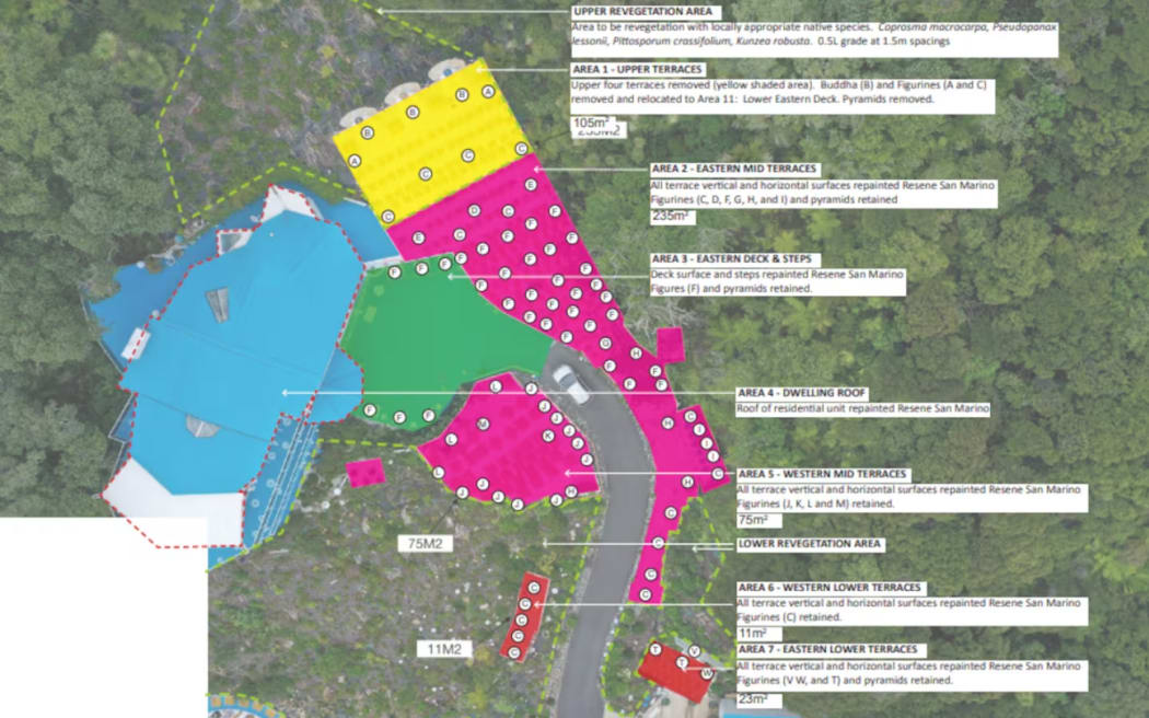 The agreed plan for the Little Munro Bay Buddhist site, in Whangārei.