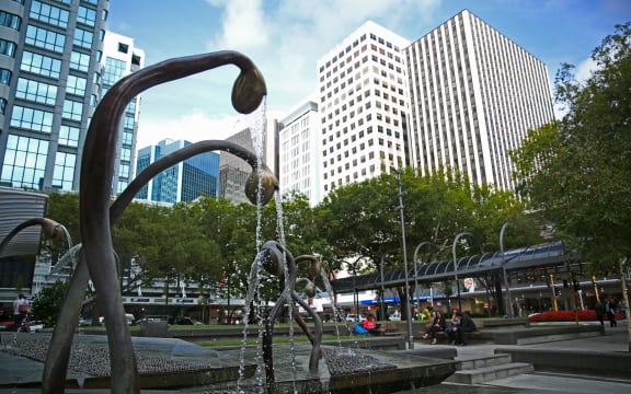 Water fountain in Midland Park Wellington.