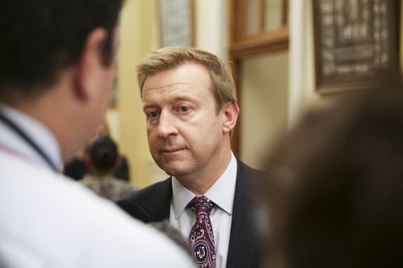 14062016 Photo: RNZ/Rebekah Parsons-King. Jonathan Coleman, caucus run.