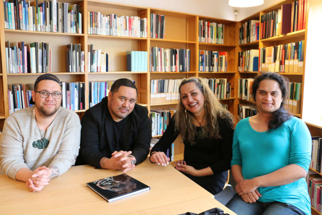 Whatitiri Te Wake, Jordon Harris, Shannon White and Stacey Kerapa at the offices of the New Zealand Aids Foundation, Auckland.