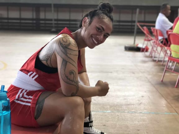 Fe'ofa'aki Epenisa, or Aki as she is known in the boxing circle, will be Tonga's first female boxer at the Olympic Games. Photo: Tonga Boxing
