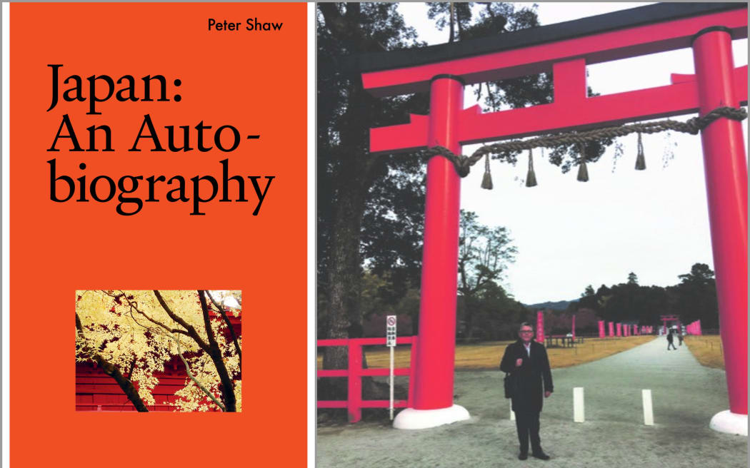 Peter Shaw in Japan and the cover of his book.