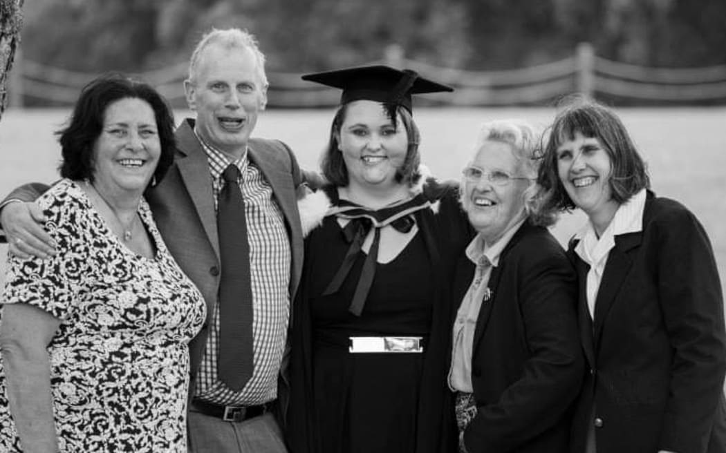 Simon Bird and family at niece Christina's graduation.
