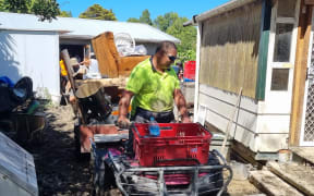 Clean up in Wairoa following Cyclone Gabrielle.