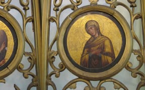 Annunciation on Royal Doors in Nõo Trinity Church, Estonia