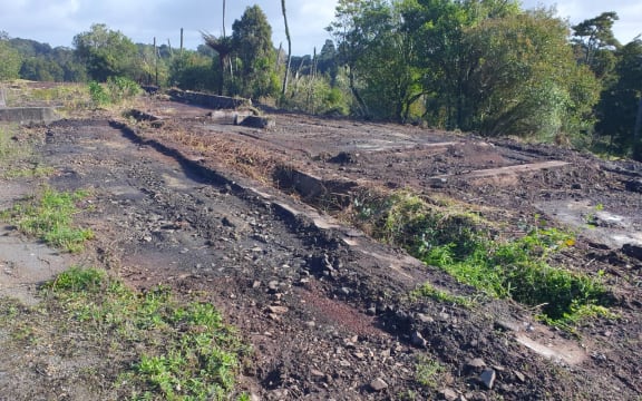The foundations of the former Ōkaihau rail car workshop have been unearthed by the Twin Coast Cycle Trail Trust.
