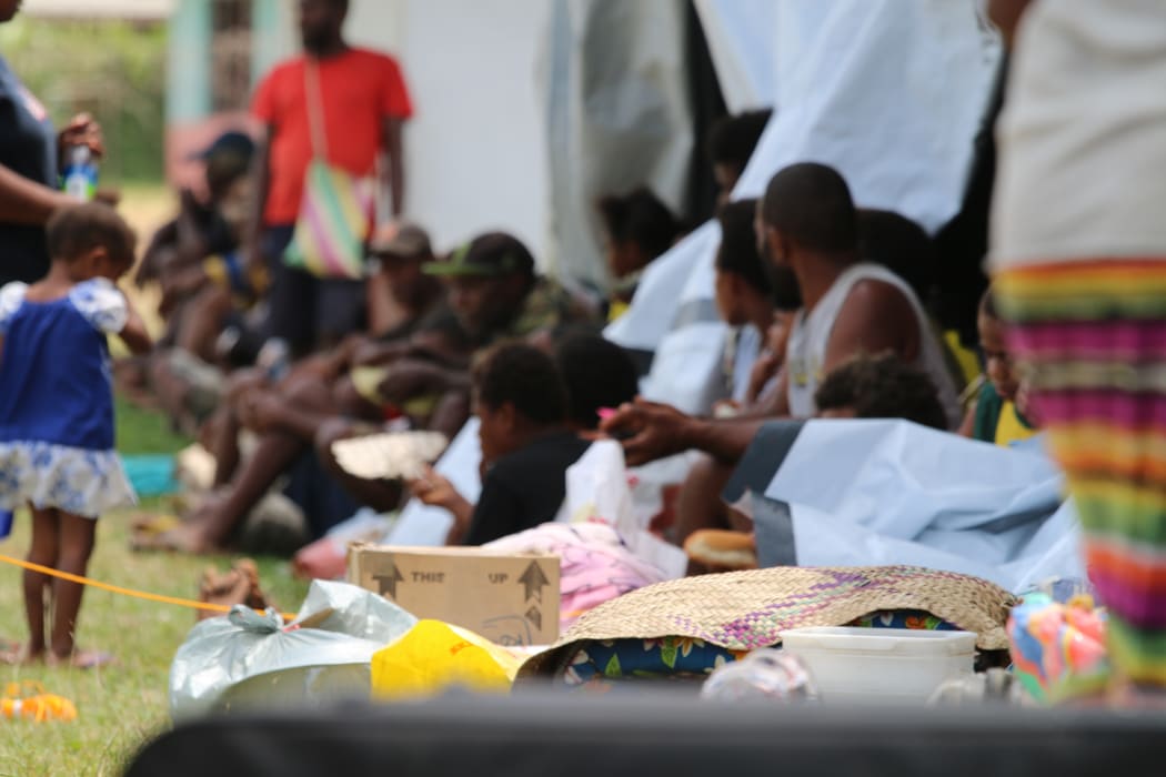 Prime real estate in evacuation camp central.