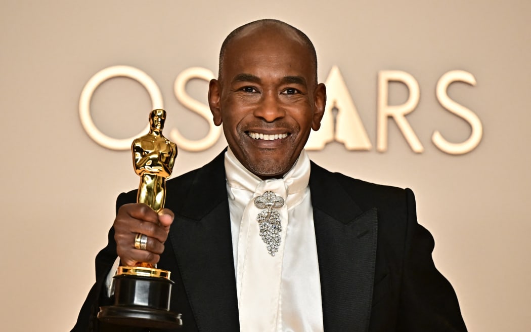 US costume designer Paul Tazewell poses in the press room with the Oscar for Best Costume Design for "Wicked" during the 97th Annual Academy Awards at the Dolby Theatre in Hollywood, California on March 2, 2025. (Photo by Frederic J. Brown / AFP)