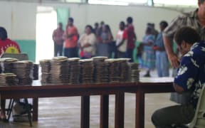 Stacks of voting cards for Vanuatu's 2012 elections