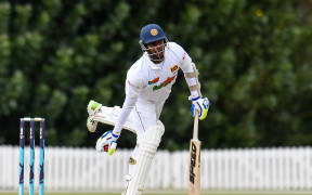 Angelo Mathews of Sri Lanka during the Sri Lanka Vs NZ XI warm up cricket match at the Bert Sutcliffe Oval, Lincoln.