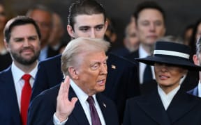 Donald Trump is sworn in as the 47th US President in the US Capitol Rotunda in Washington, DC, on January 20, 2025.