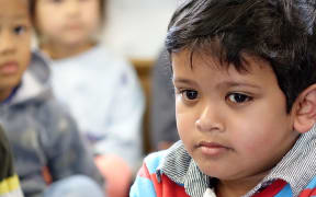 Children at Mt Roskill Kindergarten where the Child Poverty Action Group made the call for cross-party cooperation.