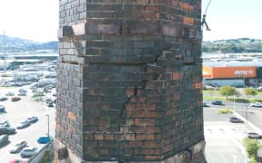 The chimney stack at the Dunedin Gasworks Museum has sustained damage, forcing the site's week-long closure