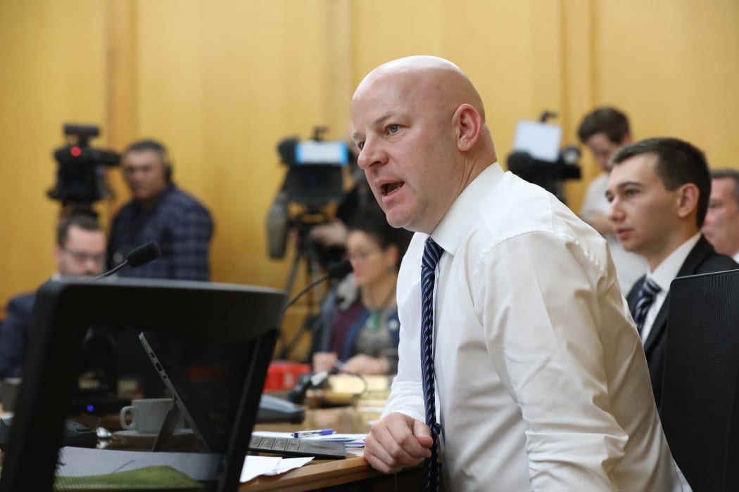 National MP Matt Doocey questions a submitter at a Health Committee hearing.