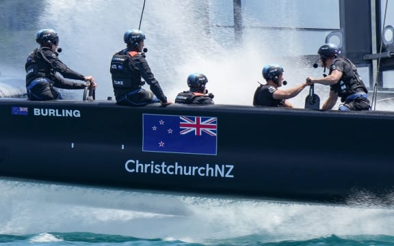 New Zealand SailGP Team helmed by Peter Burling in Friday action during Bermuda SailGP presented by Hamilton Princess, Event 1 Season 2 in Hamilton, Bermuda. 23 April 2021.