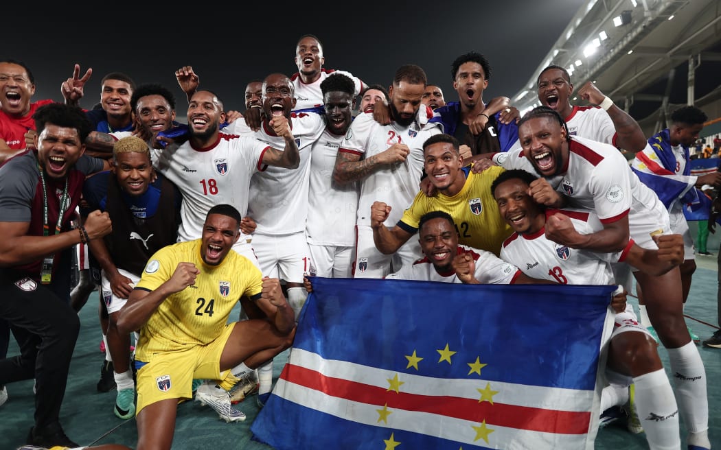 Cape Verde's players celebrate after a victory.