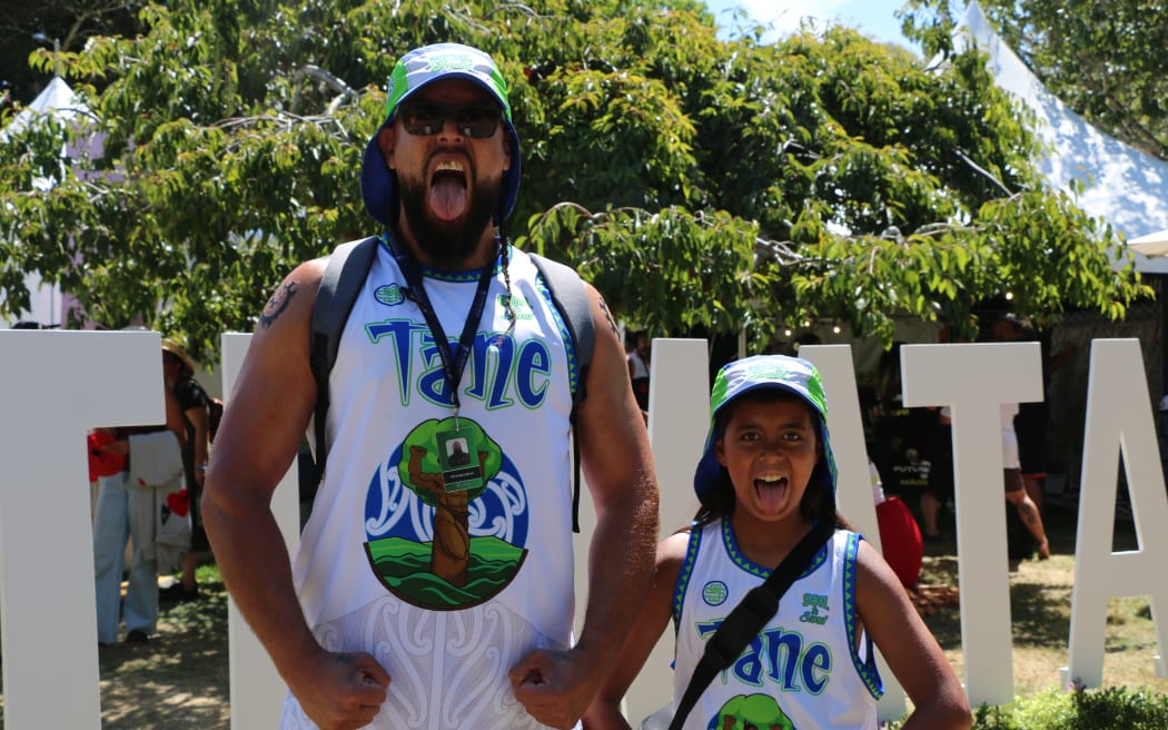 Father and son duo, Eruini Hawke and Tanekaha, turned up at Te Matatini o Te Kāhui Maunga in perfectly coordinated fits, wearing the very popular and sold out Soil and Sand pōtae.