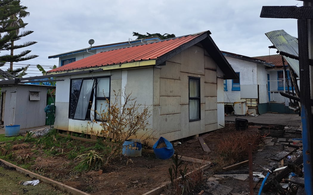 A cabin on the grounds of the Māngere Bridge church complex where four similar houses caught fire on 30 November 2023.