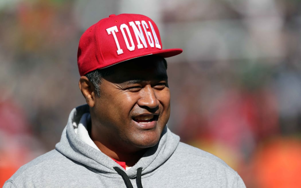 Toutai Kefu prior to the All Blacks vs 'Ikale Tahi test in Hamilton in 2019.
