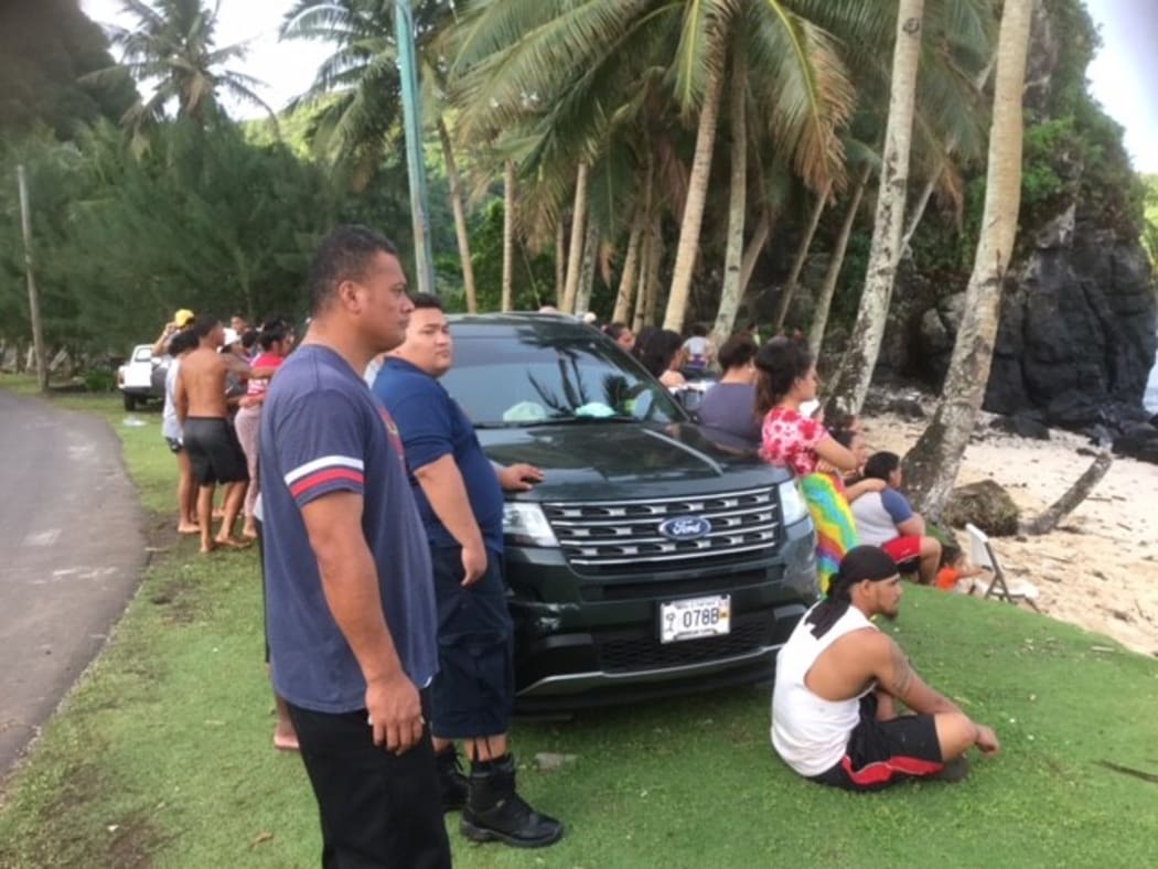 Family and friends of two young men missing at sea in American Samoa.
