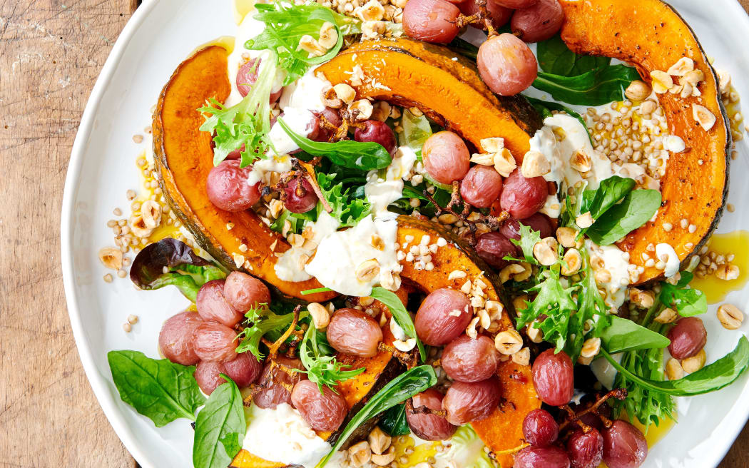 Roasted Pumpkin, Buckwheat and Herb Salad (gf) (v)