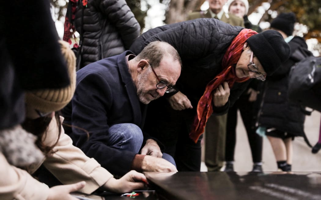Andrew Little at the dawn service in Wellington