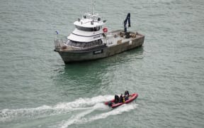 A chartered boat arrived at Blue Cod Bay to begin the operation just before 9am.