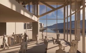 An artist's interpretation of what Picton's proposed new Interislander ferry terminal will look like.