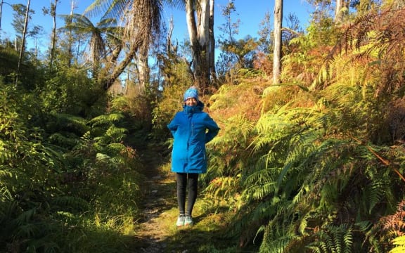 Peter Lynch's wife at the Fenian Caves loop track