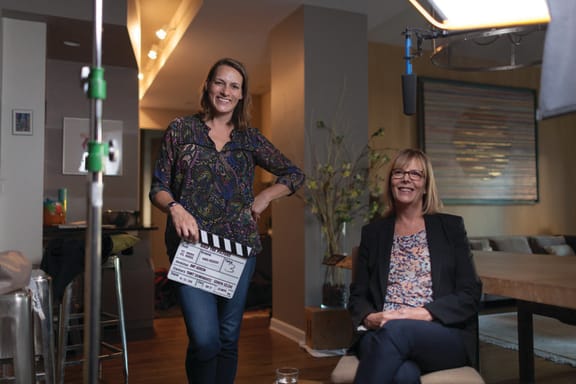 Amy Adrion with Chris Hegedus, an American filmmaker