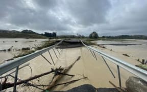 A damaged bridge near Wairoa
