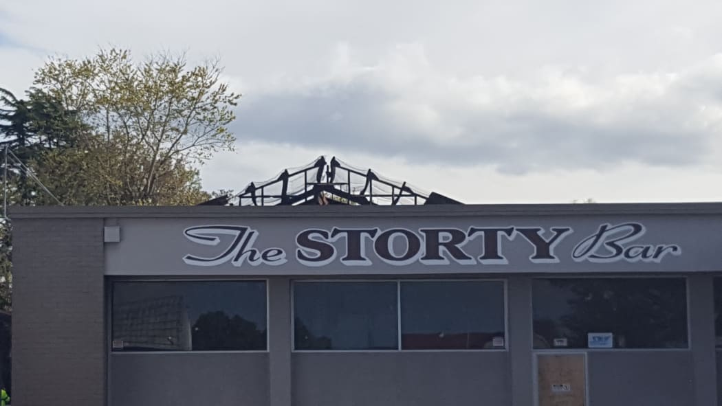 The former Storty Bar in Hastings, where two children have been injured in a fire.