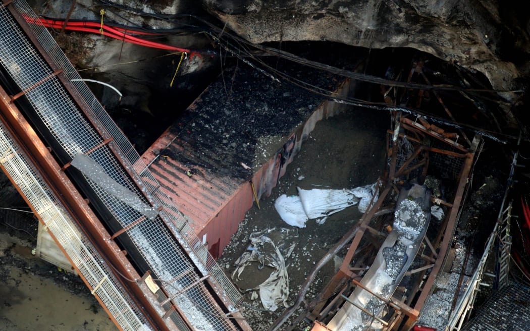 A was container used to partially block the Pike River Coal mine access in 2010.