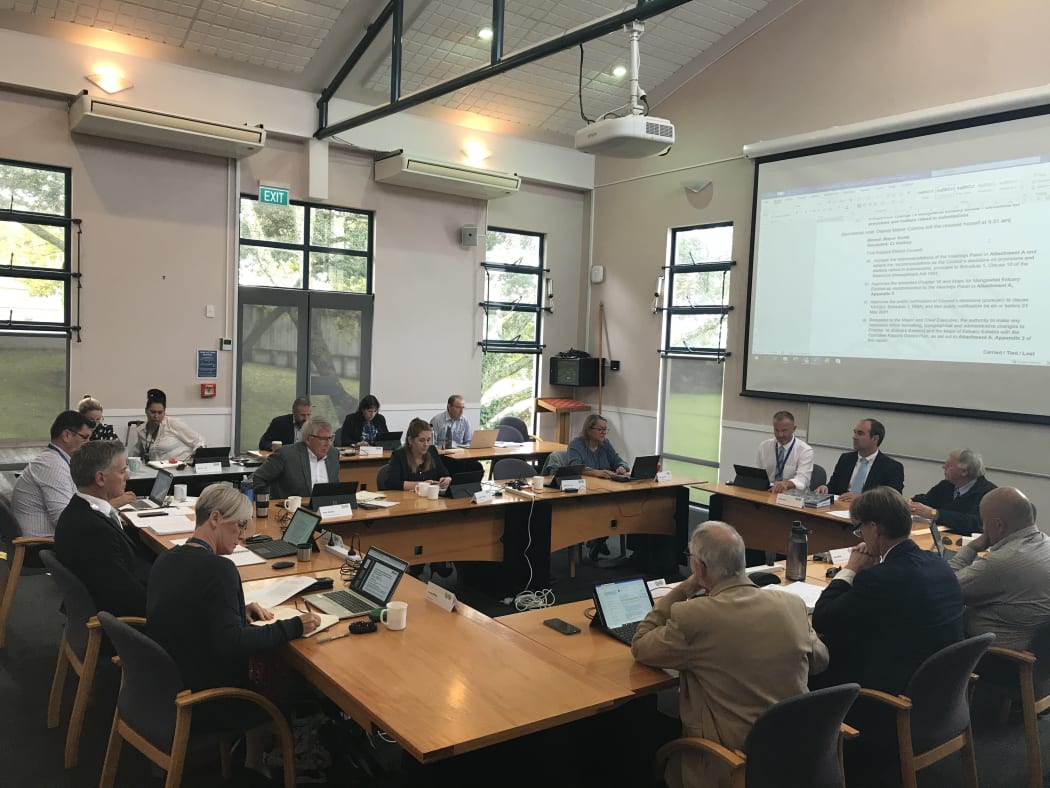 A Kaipara District Council meeting in Dargaville Town Hall in April 2021