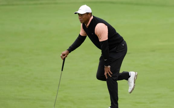 US golf legend Tiger Woods with a sore knee.