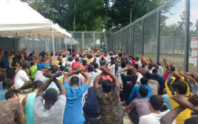 Protesting refugees on Manus Island.