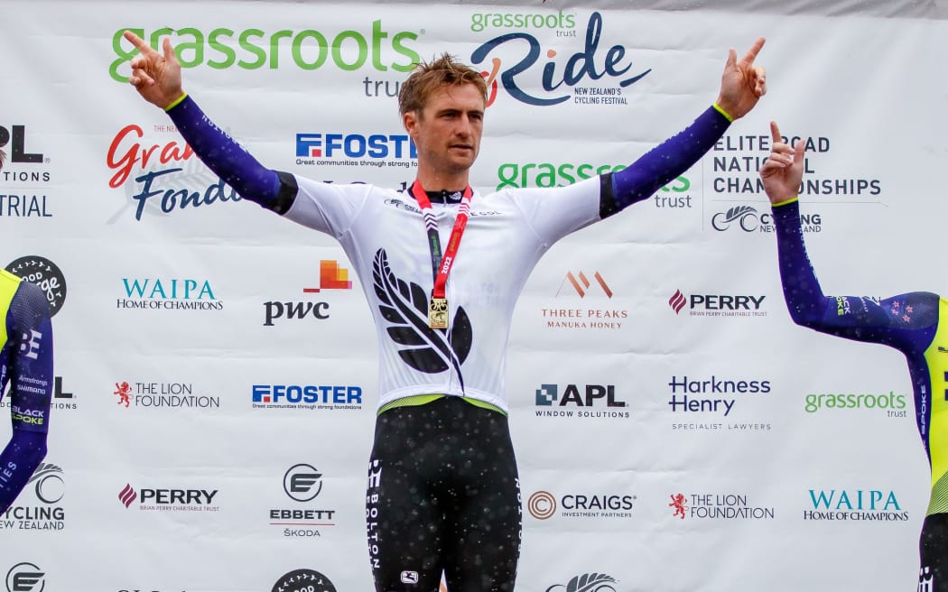 Regan Gough winner of the Tim Trial at the 2022 Elite Road Cycling National Championships in Cambridge