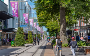 CHRISTCHURCH, NEW ZEALAND, JANUARY 21, 2020: View of a street in center of Christchurch, New Zealand