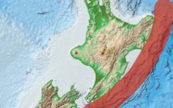 The general location of the offshore part of the Hikurangi subduction zone.