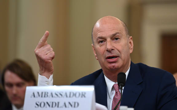 US Ambassador to the European Union Gordon Sondland testifies during the House Intelligence Committee hearing as part of the impeachment inquiry into US President Donald Trump.