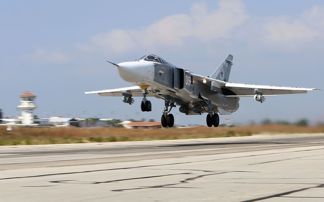 A Russian Sukhoi Su-24 bomber