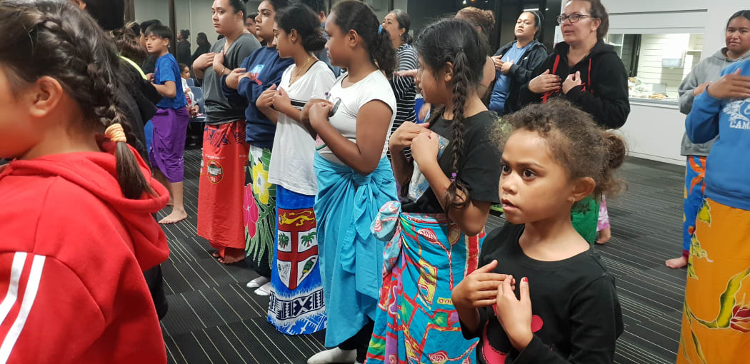 Rotuman children are learning to dance the traditional tautoga.