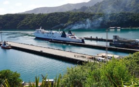 An Interislander ferry in Picton.