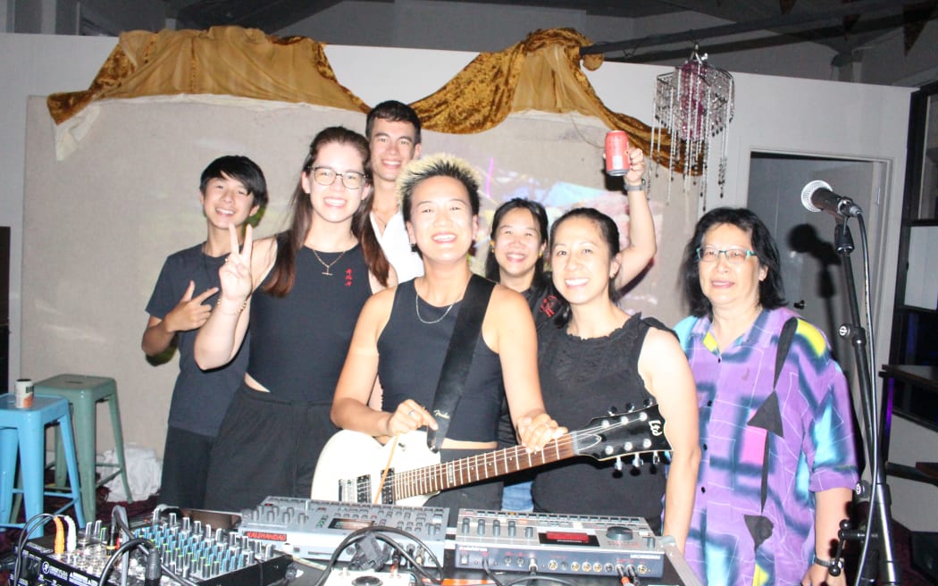 Kaishandao and whanau at the club Snails in Palmerston North 2024