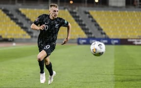 Niko Kirwan in action during New Zealand All Whites v Fiji, 2022.